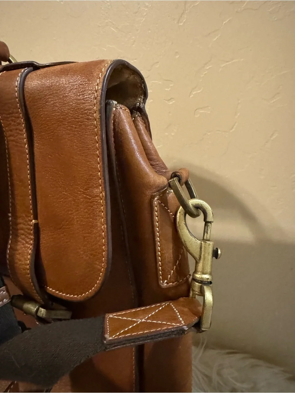 Classic Brown Leather Briefcase Messenger Bag